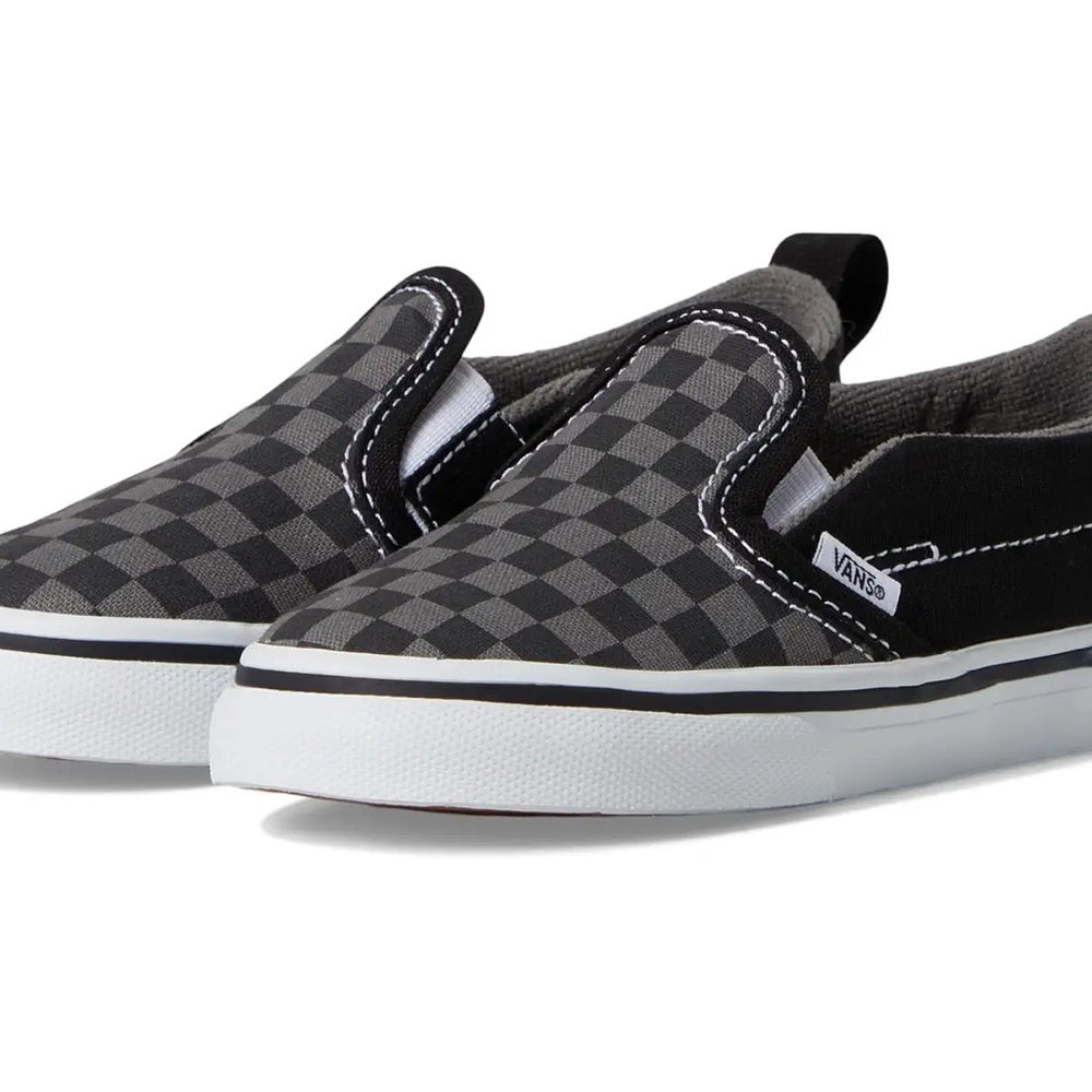 Vans Kids Black and Gray Checkered Sneakers